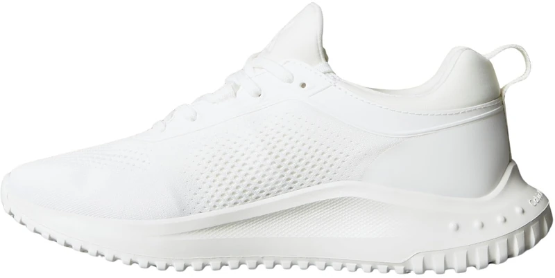 Calvin Klein Women’s EVA Sock Mix Lace-up Runner Trainers, White (Bright White/Lily White), 3