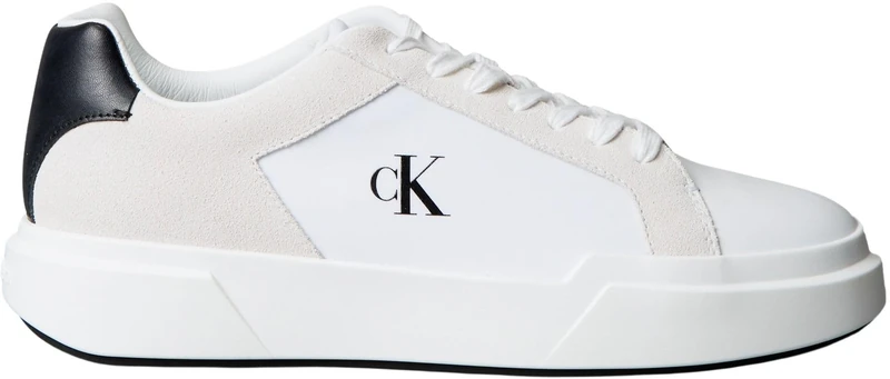 Calvin Klein Men’s Chunky Sole Lace-up Cupsole Trainers, White (Bright White/Black), 11