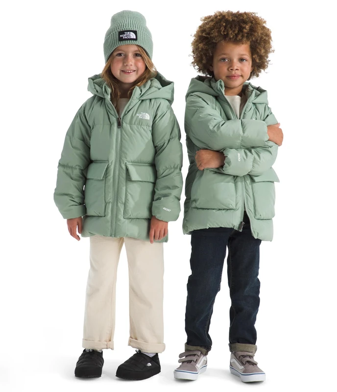 The North Face Kids North Down Fleece Lined Parka, Slate Moss, 4 Years