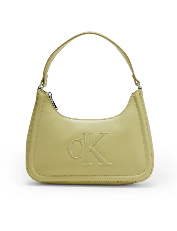 Calvin Klein Women's RAISED CK SMALL SHOULDER BAG LV04F3230G Crossover, Brown (Mint Tea), One Size
