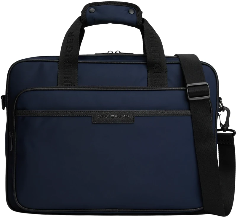 Tommy Hilfiger Men’s Repreve Laptop Bag with Trolley Strap, Blue (Space Blue), One Size