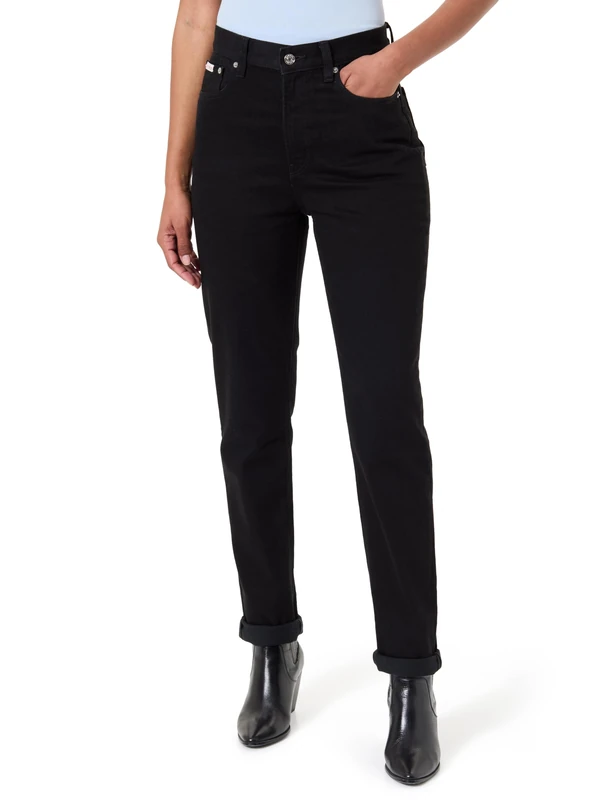 Calvin Klein Jeans Women's NEW MOM Jean Soft Black LV047D843G Jeans, Black (Soft Black), SH33