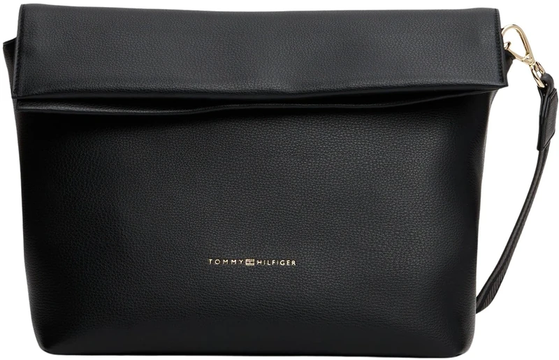 Tommy Hilfiger Women's TH LOGOTAPE MED CROSSOVER AW0AW17692 Crossover, Black (Black), One Size