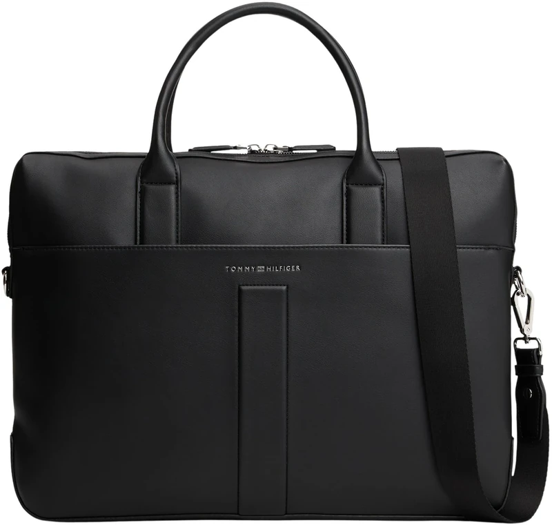 Tommy Hilfiger Men's TH RELAXED COMPUTER BAG AM0AM13655 Computer Bag, Black (Black), One Size