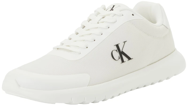 Calvin Klein Women’s Sporty EVA Mesh Runner Trainers, White (Bright White/Black), 3