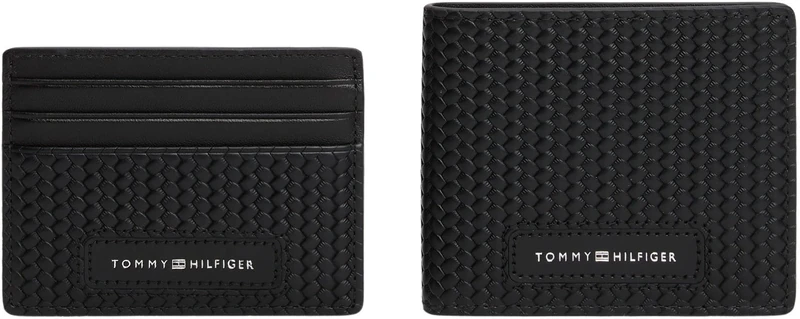 Tommy Hilfiger Men's TH CC Holder & MINI CC Wallet AM0AM13605 Gift Pack, Black (Black), One Size