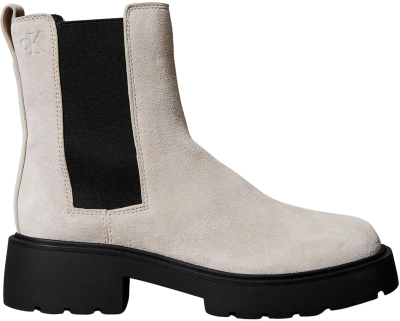 Calvin Klein Women’s Chunky Leather Chelsea Boots, Red (Fudge), 8