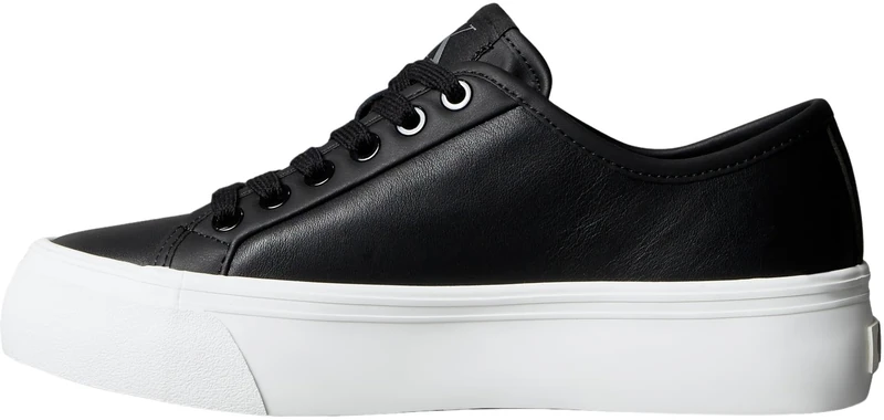 Calvin Klein Women’s Low Top Lace-up Vulcanised Trainers, Black (Pvh Black), 6