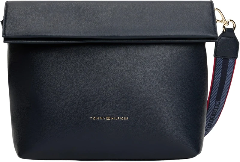 Tommy Hilfiger Women's TH LOGOTAPE MED CROSSOVER AW0AW17692 Crossover, Blue (Space Blue), One Size