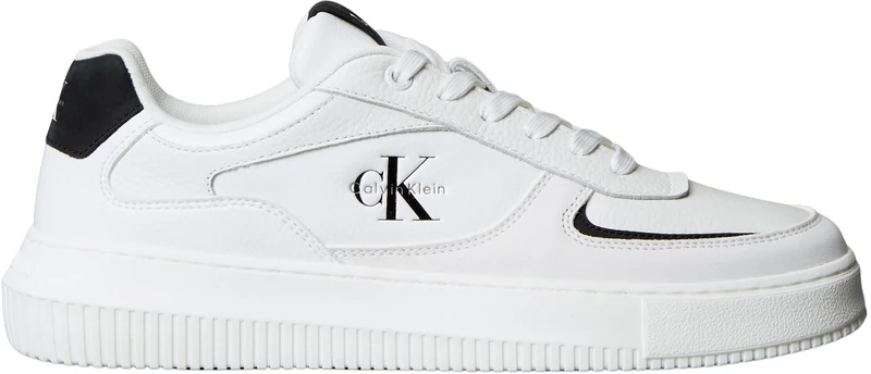 Calvin Klein Men’s Low Top Chunky Sole Cupsole Trainers, White (Bright White/Black), 11