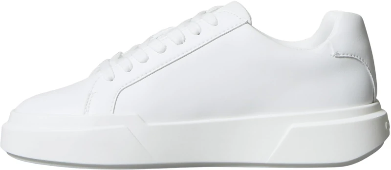 Calvin Klein Women’s Chunky Lace-up Leather Cupsole Trainers, White (Triple Bright White), 7