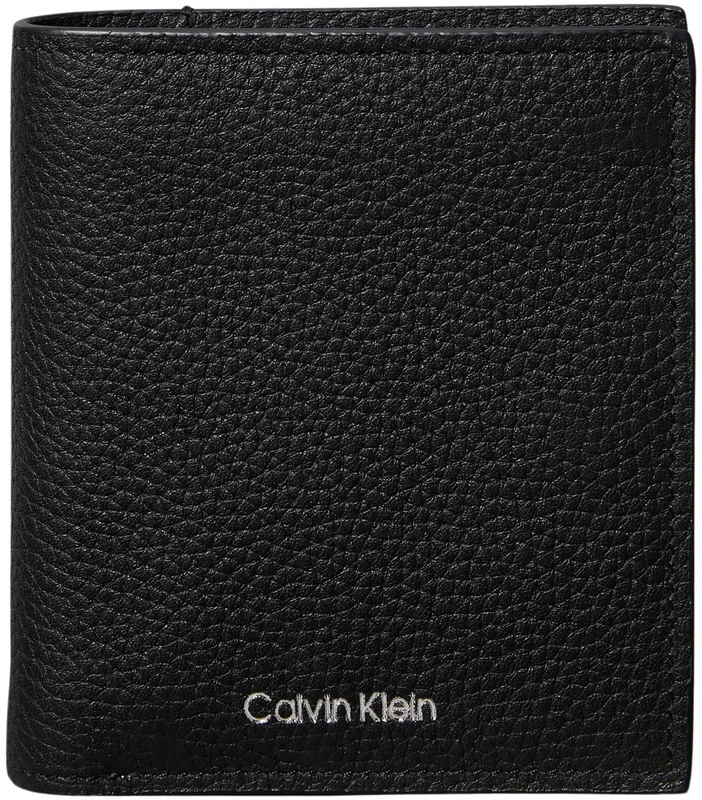 Calvin Klein Men's FOIL Emboss Slim Trifold w Card LV04D1063G Wallets, Black (Black), One Size