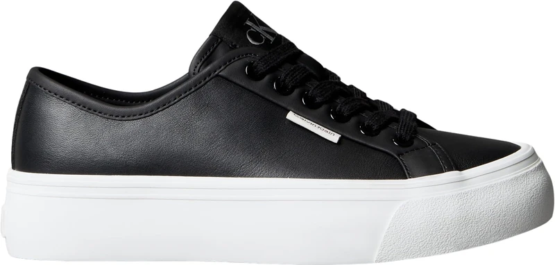 Calvin Klein Women’s Low Top Lace-up Vulcanised Trainers, Black (Pvh Black), 2