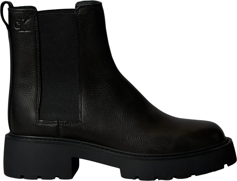 Calvin Klein Women’s Chunky Leather Chelsea Boots, Black (Black), 4