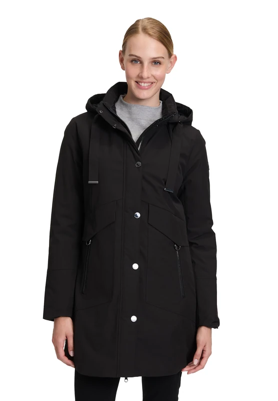Betty Barclay Women's Outdoor Jacket with Removable Hood, black, 12