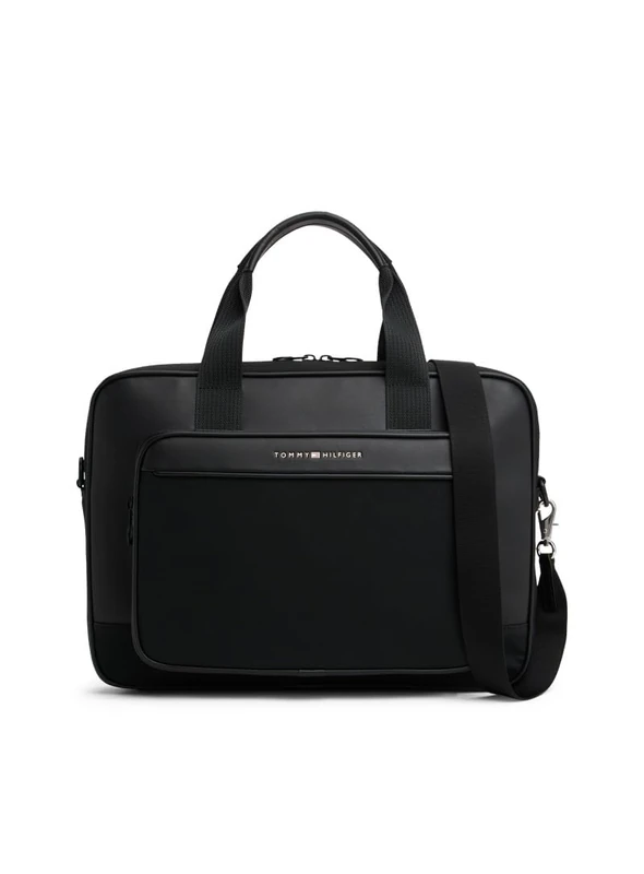 Tommy Hilfiger Men's TH FOUNDATION COMPUTER BAG AM0AM13626 Computer Bag, Black (Black), One Size