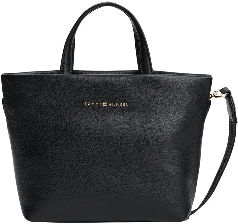 Tommy Hilfiger Women's TH LOGOTAPE MINI TOTE AW0AW17694 Tote, Black (Black), One Size