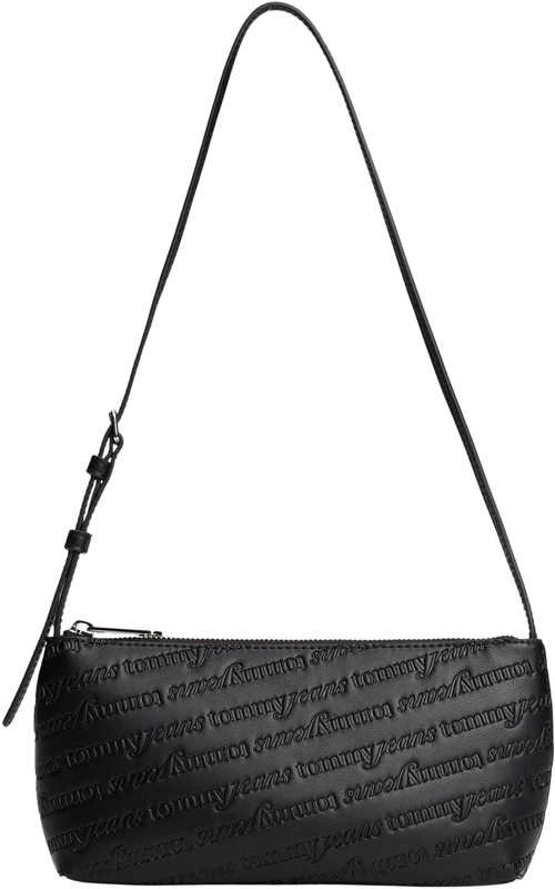 Tommy Jeans Women's TJW MUST AOP SHOULDER BAG AW0AW17867 Shoulder Bag, Black (Black), One Size