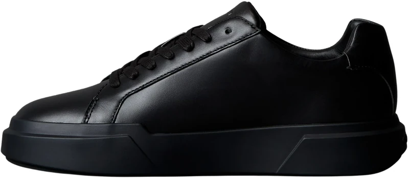 Calvin Klein Men’s Chunky Lace-up Leather Cupsole Trainers, Black (Triple Black), 11