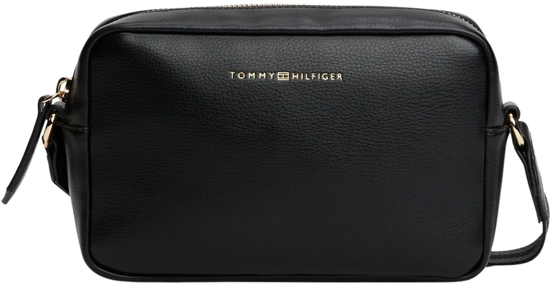 Tommy Hilfiger Women's TH LOGOTAPE CAMERA BAG AW0AW17689 Crossover, Black (Black), One Size