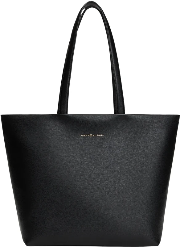 Tommy Hilfiger Women's TH LOGOTAPE TOTE AW0AW17693 Tote, Black (Black), One Size