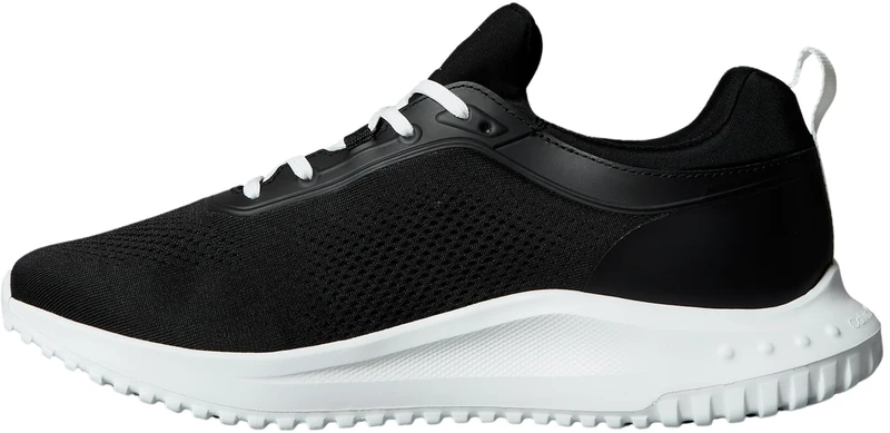 Calvin Klein Men’s EVA Sock Mix Lace-up Runner Trainers, Black (Black/Bright White), 12