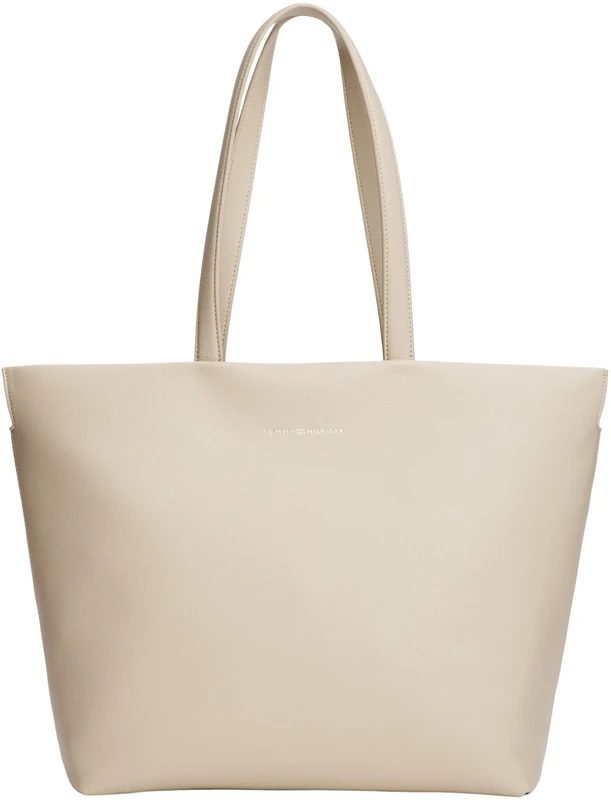 Tommy Hilfiger Women's TH LOGOTAPE TOTE AW0AW17693 Tote, Beige (Classic Beige), One Size