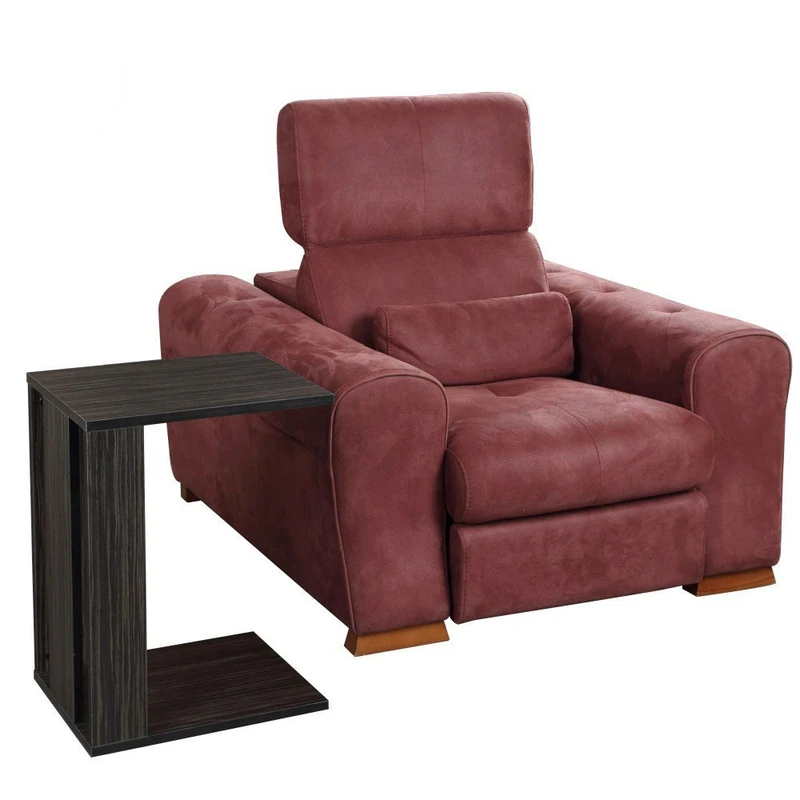 Hanah Home Elegant Wenge Side Table with Hidden Casters, 35 x 61 x 45 cm, 100% Melamine Coated Particle Board, 18 mm Thick, Perfect for Modern Living Spaces