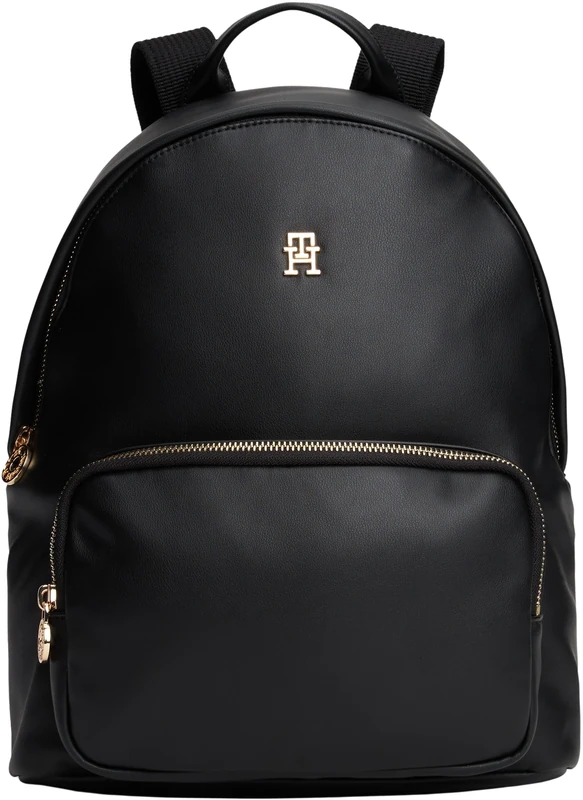 Tommy Hilfiger Women's POPETTE SOFT DOME BACKPACK AW0AW17652 Backpack, Black (Black), One Size