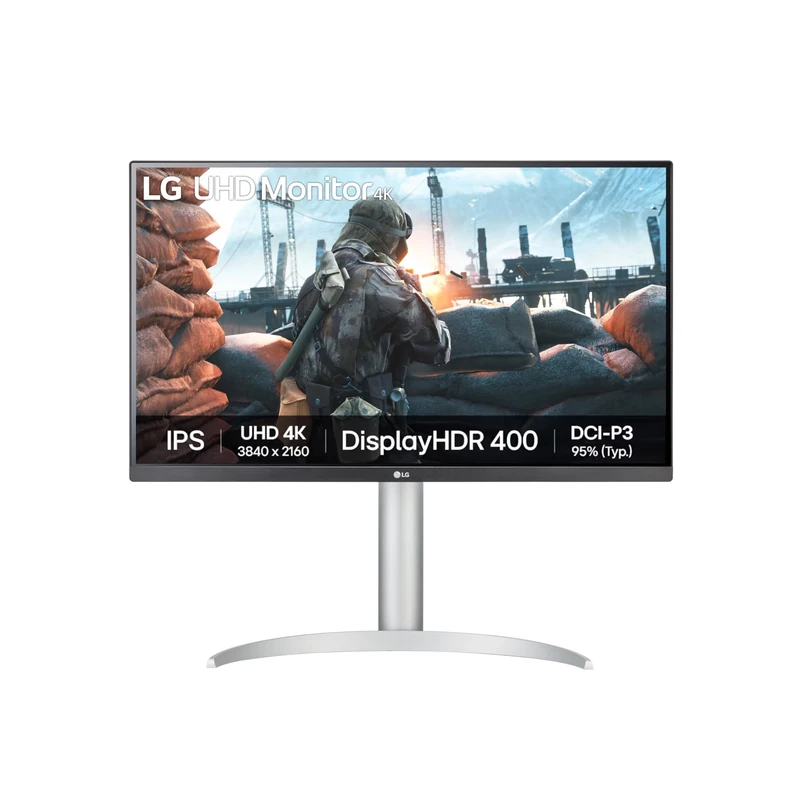 LG UHD Monitor 27UP650K – 4K IPS 27 inch, 60Hz, 5ms, DCI-P3 95%, DisplayHDR 400, High Resolution Content Creation Display, Built-in Speakers, HDMI, DisplayPort, White