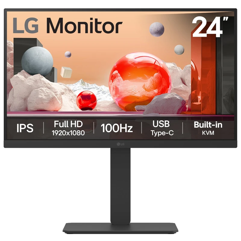 LG 24BA650 24" FHD IPS Monitor - 100Hz, 5ms, USB-C, KVM & Speakers