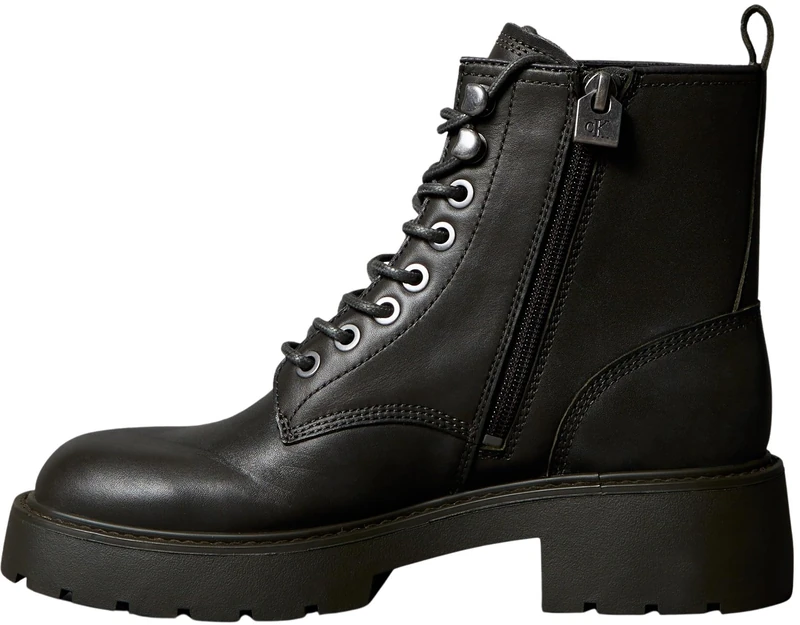 Calvin Klein Women's Chunky Lace-up Ankle Boots with Zip, Brown (Beluga), 5