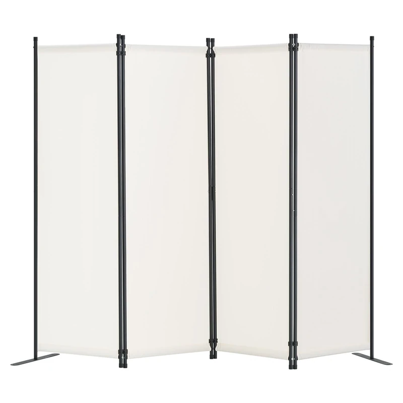 VEVOR Room Divider, 4 Panel Room Dividers and Folding Privacy Screens, Fabric Partition Room Dividers for Office, Bedroom, Dining Room, Study, Freestanding, White