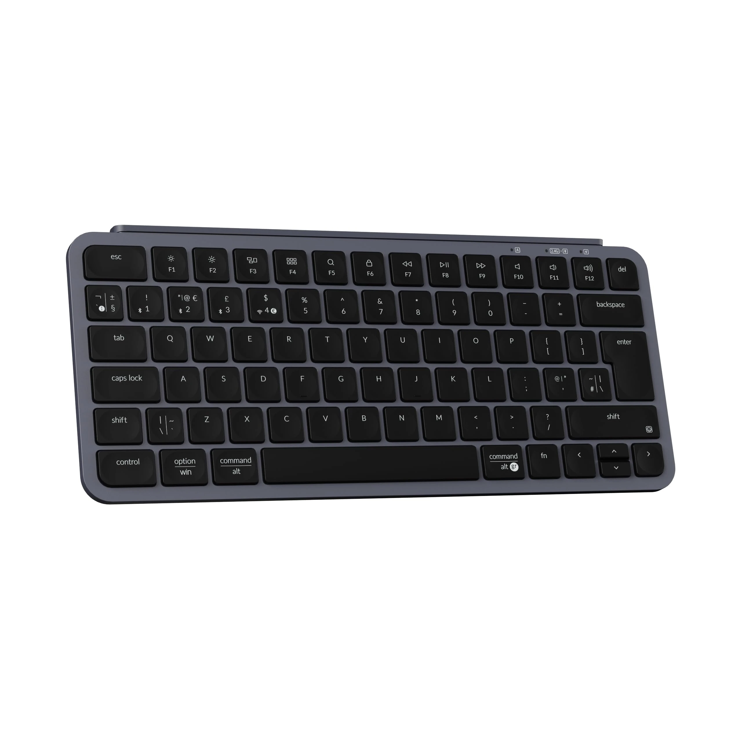 Keychron B1 Pro Quiet Key Ultra-Slim Wireless Keyboard, ZMK Programmable 75% ISO UK Layout Bluetooth 5.1/2.4 GHz/Wired with Ultra-Long Battery Life Low Profile for Mac Win Linux System - Space Gray