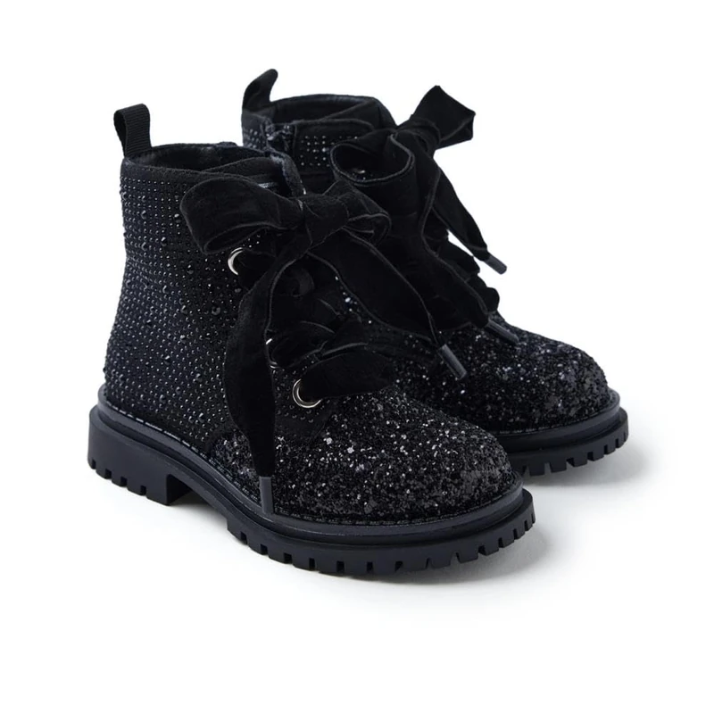 GIOSEPPO Girl's Finchley Oxford Boot, Black/White, 10 UK Child