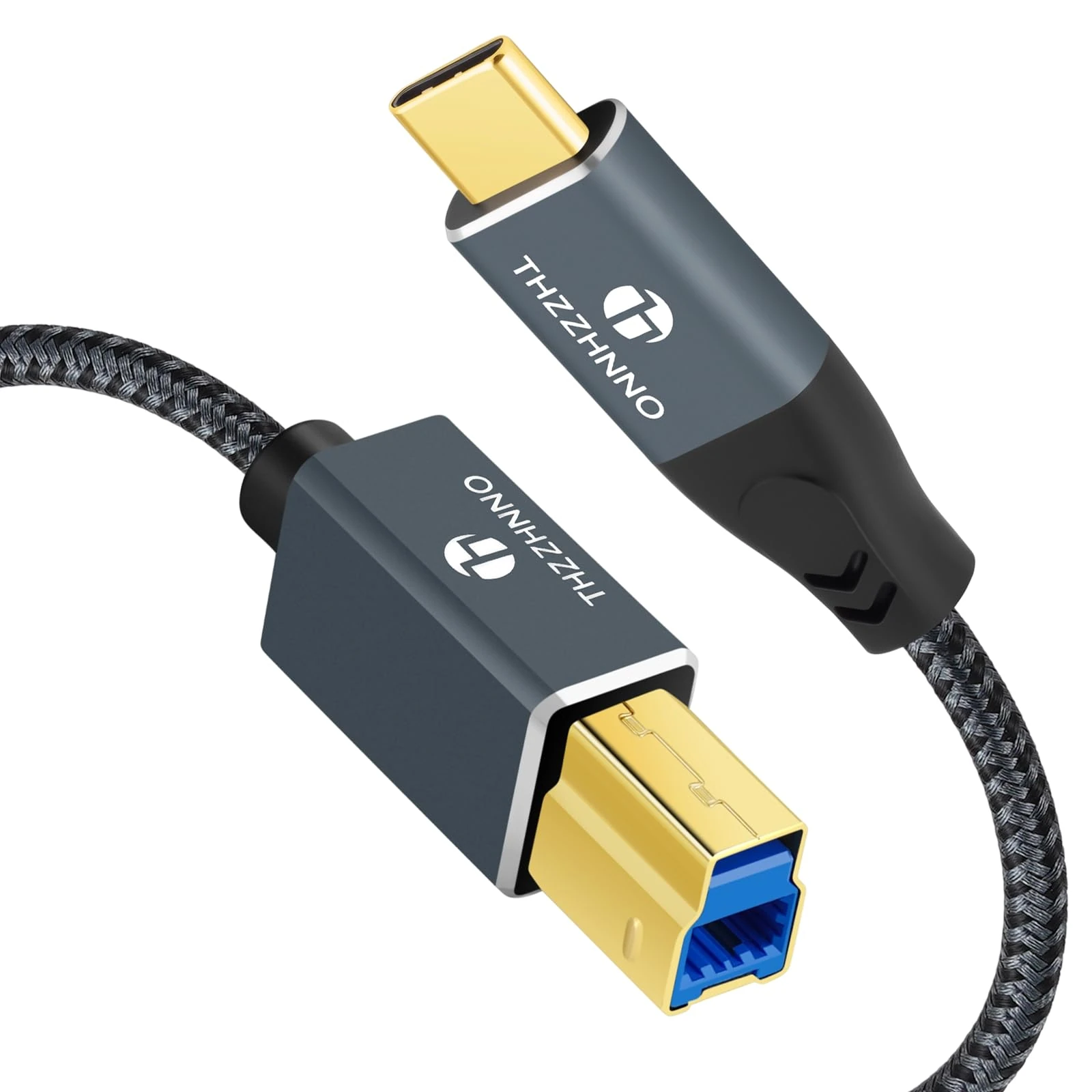 Thzzhnno USB B to USB C Printer Cable 2M, USB 3.0 Type C to Type B for Docking Station External Hard Drivers Scanner