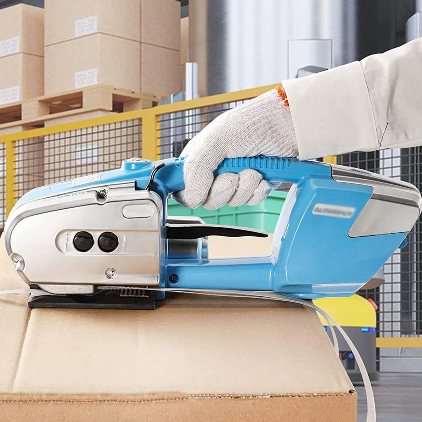 SaryEdge Electric Handheld Welding Strapping Machine, 13-16mm Strap Width Electric Welding Strapping Tool Portable Automatic Strapping Machine for PET/PP Strapping(