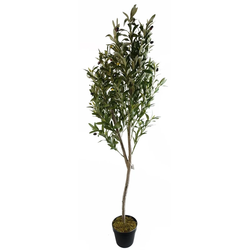 Leaf Design UK Artificial Olive Tree in Black Plastic Pot