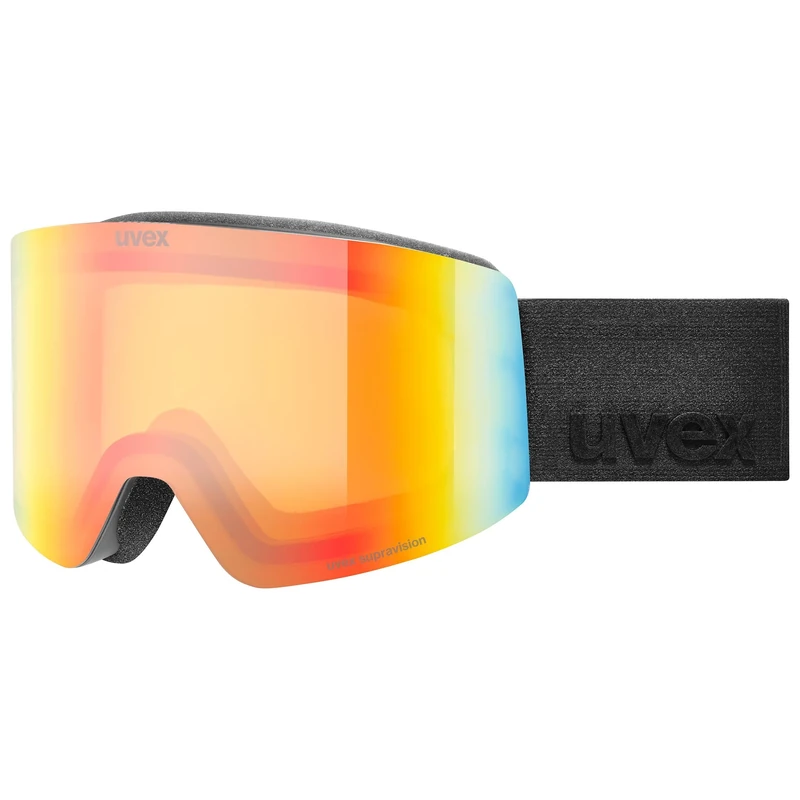 Uvex Provoqe Fm - Ski Goggles For Adults - Filter Category 2 - Contrast Enhancing - Black Matt Dl/Rainbow-Cl - One Size