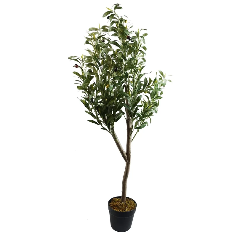 Leaf Design UK Artificial Olive Tree in Black Plastic Pot