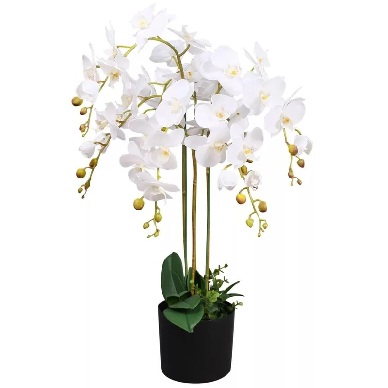 Botanik 85cm Artificial Deluxe Bush Orchid White