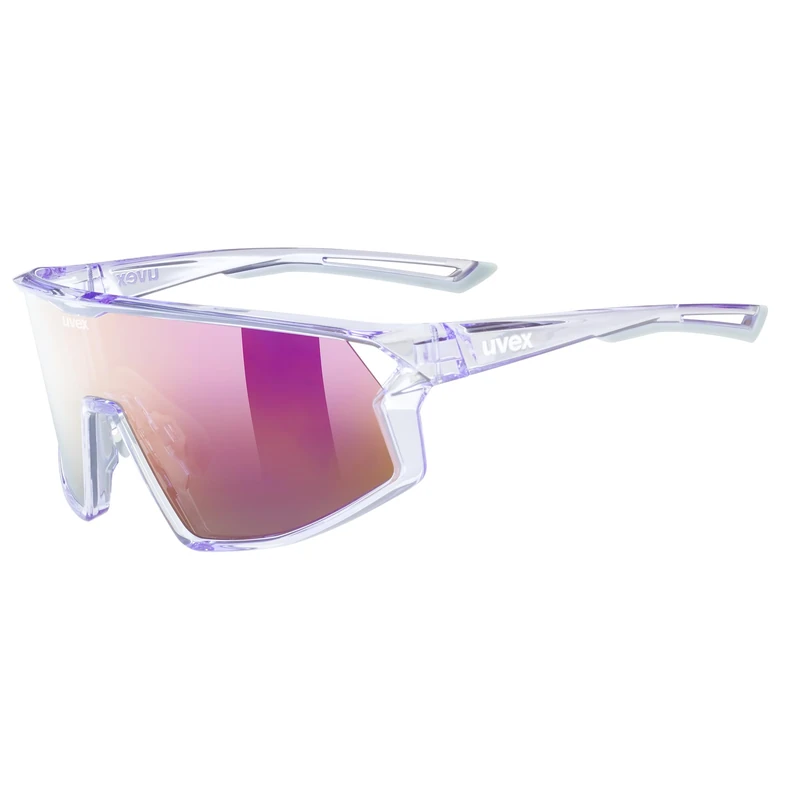 Uvex skyryse - sports glasses for adults - strong UV protection - contrast enhancing - transparent purple/lavender mirror - one size