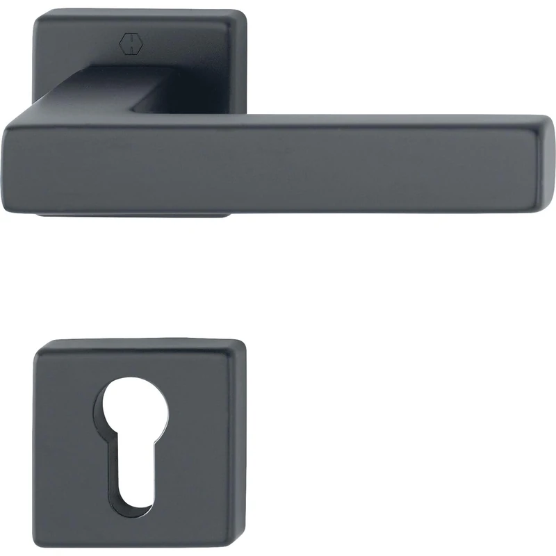 HOPPE 12248186 Lever 52-57, AL3 Handle Set Austin-on Rosette PZ, TS 52-57 mm, Aluminium Black