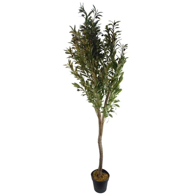 Leaf Design UK Artificial Olive Tree in Black Plastic Pot