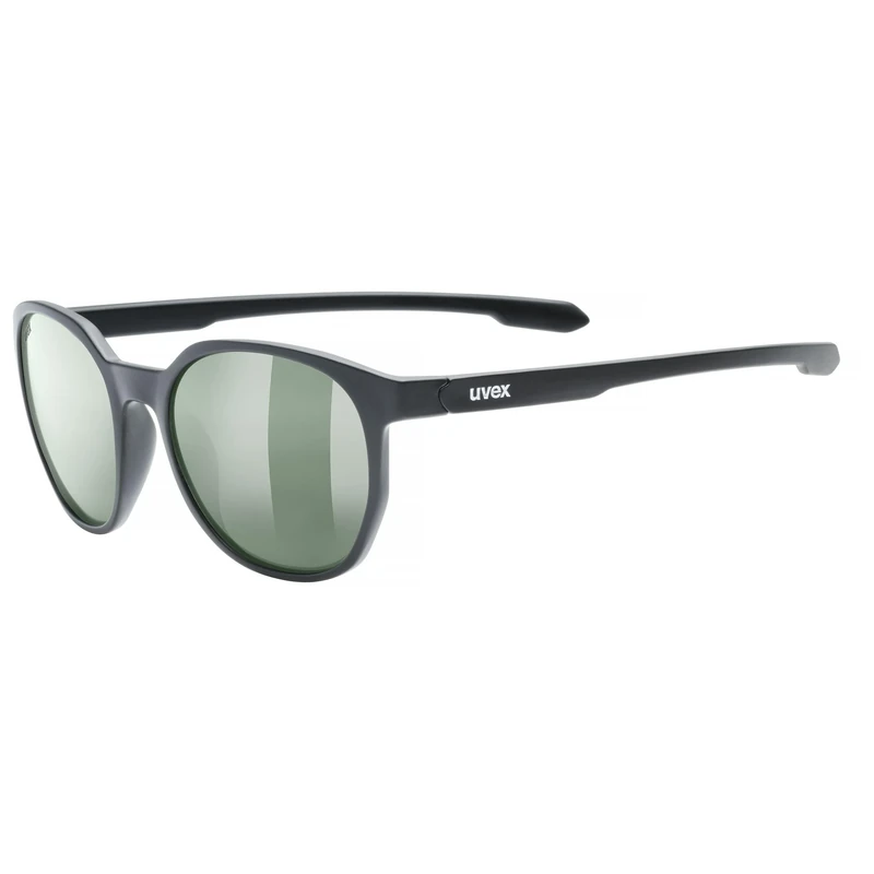 uvex LGL 54 - sun glasses for adults - strong UV protection - contrast enhancing - black matte/green - one size