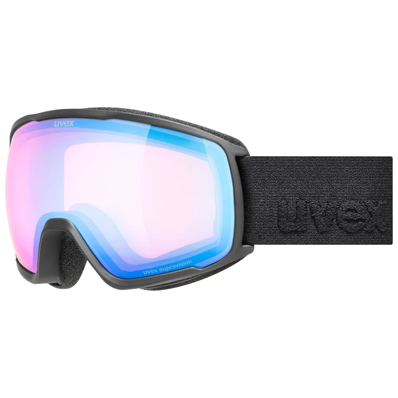 Uvex Victorious S Fm - Ski Goggles For Adults - Filter Category 2 - Contrast Enhancing - Black Dl/Blue-Clear - One Size