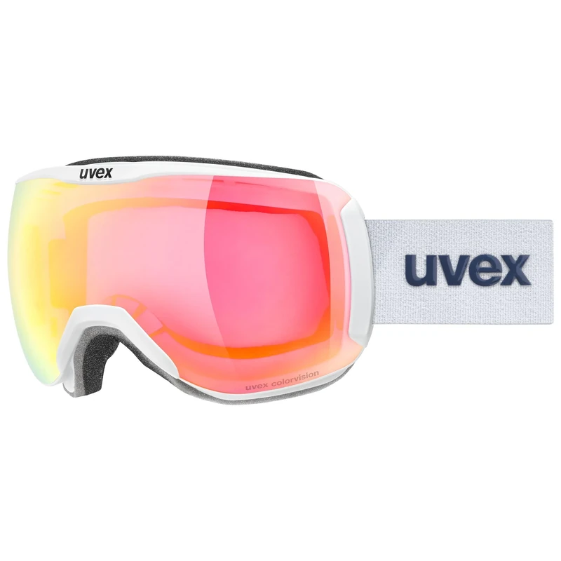 Uvex Downhill 2100 Cv - Ski Goggles For Adults - Filter Category 2 - Contrast Enhancing - White Sl/Red-Purpl - One Size