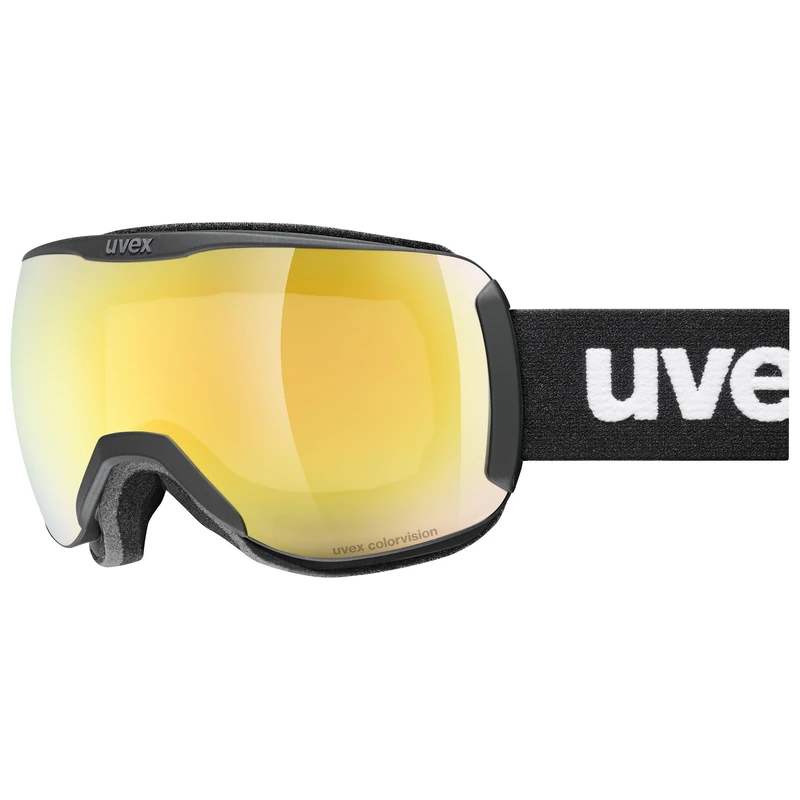 uvex Downhill 2100 Cv - Ski Goggles For Adults - Filter Category 2 - Contrast Enhancing - Black Sl/Gold-Gree - One Size
