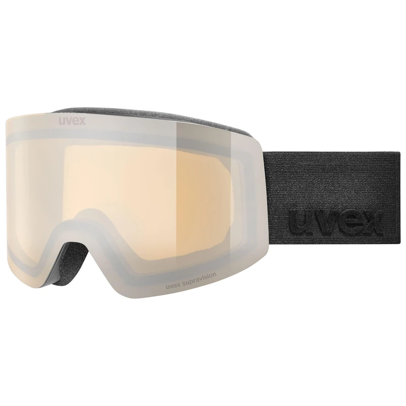 Uvex Provoqe Fm - Ski Goggles For Adults - Filter Category 2 - Contrast Enhancing - Black Matt Dl/Silver-Cle - One Size