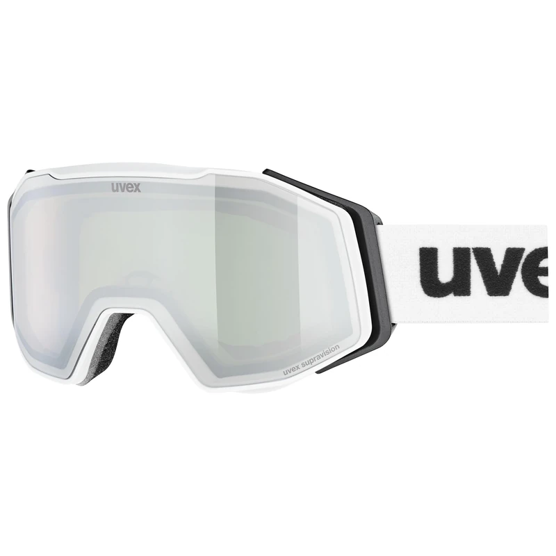 Uvex Gravity Fm - Ski Goggles For Adults - Filter Category 2 - Contrast Enhancing - White M. Dl/Silver-Green - One Size